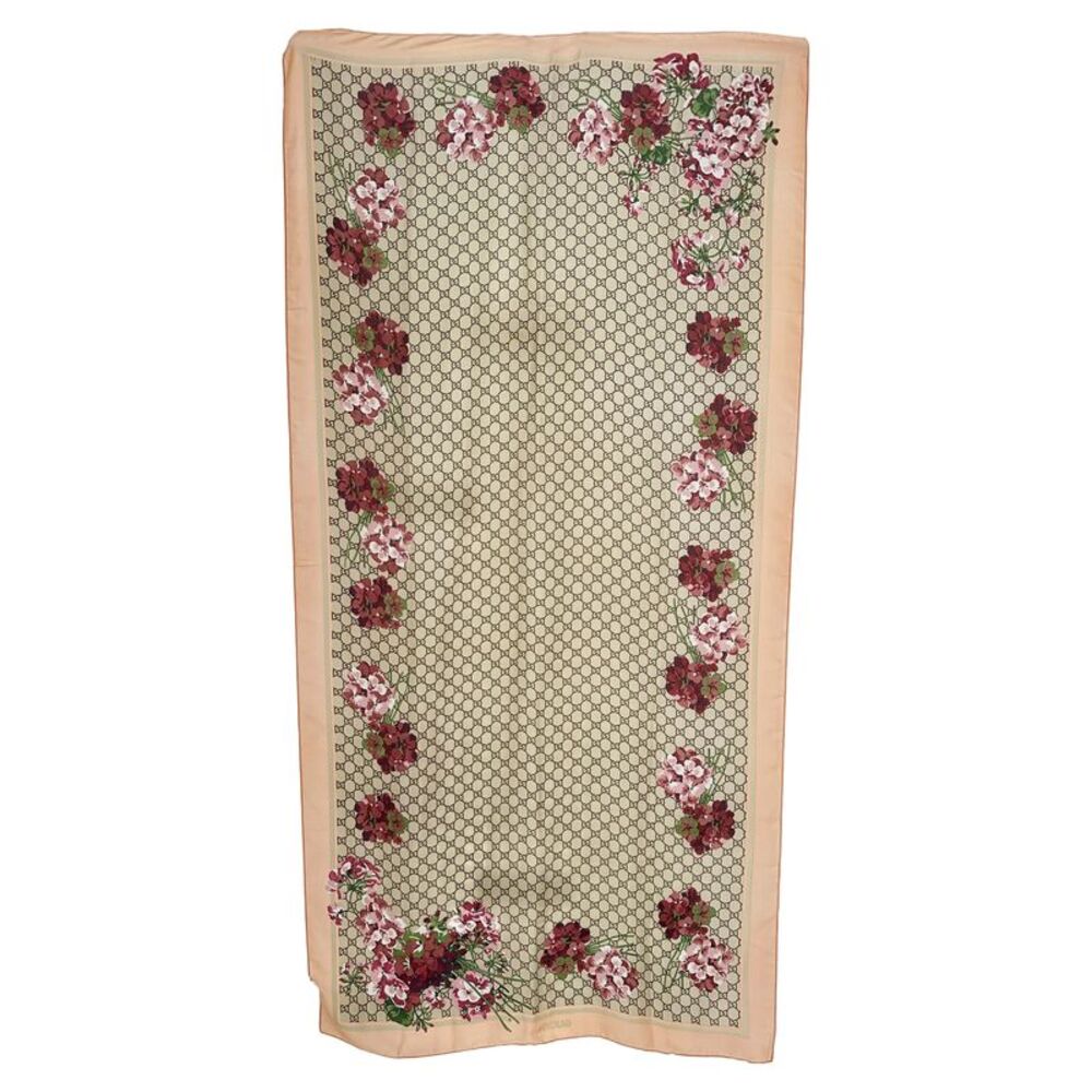 Gucci GG Blooms Print Scarf in Multicolor Silk